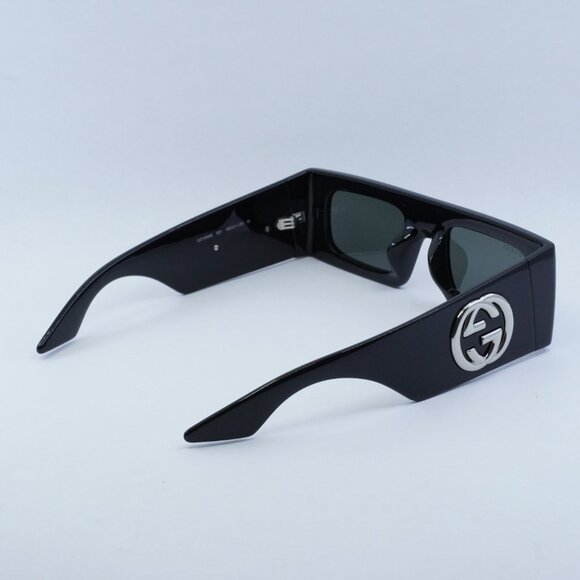Gucci GG1646S 001 Sunglasses Black Rectangle Frame, Grey Lenses main image 4
